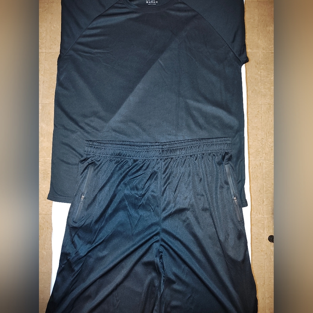 Men's Black Athletic Shorts Set - Picture 1 of 5